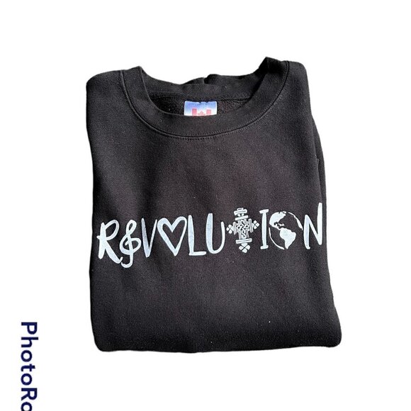revolution black Oversized Heavy Blend Graphic Crewneck Sweatshirt-Size 2XL - Picture 4 of 4